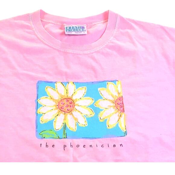 Fresh Produce Vintage Pink Daisies The Phoenician Size Large - Picture 2 of 4